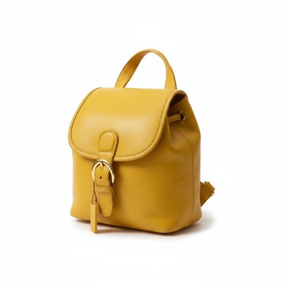 Vintage Coach Rare Soho Bantam Leather Backpack Banana Yellow One Size - Picture 2 of 11